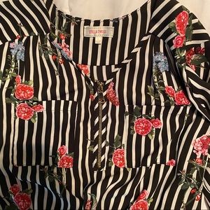 Stripe and Floral Stella Tweed 3/4 Sleeve